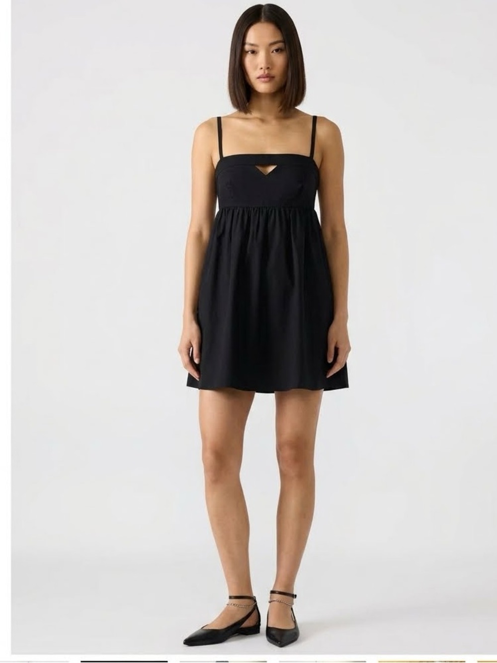 Black Smocked Mini Dress by Steve Madden Minimalist Preppy Coastal Chic Classic